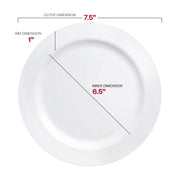 White round appetizer or salad plate with a 7.5-inch diameter, ideal for starters, desserts, or light portions