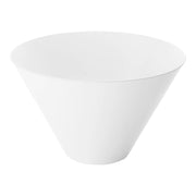 White round deep plastic serving bowl with a 96 oz capacity and 6-inch height, perfect for serving large portions of salads, soups, or side dishes