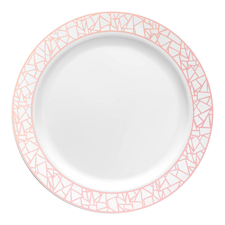 Plastic Plates Rose Gold Mosaic Salad Plate Smarty Had A Party
