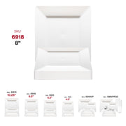 White square plastic appetizer and salad plates placed on a table setting, ideal for stylish and convenient dining