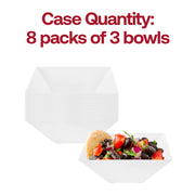 White square serving bowl measuring 11.25 inches by 11.25 inches, with a 128 oz capacity for large servings