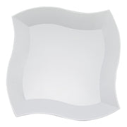 White wave plastic dinner plates with a 10-inch diameter, sold in a pack of 120