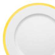 White with Gold Rim Round Disposable Plastic Charger Plates