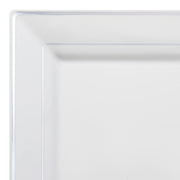 White with Silver Square Edge Rim Plastic Appetizer/Salad Plates 