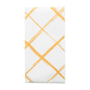 White with gold diamond paper dinner napkins in a 600-count case, ideal for upscale dining, special events, and everyday elegance