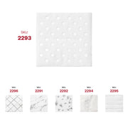 White with silver dots paper cocktail napkins, SKU 2293, packaged in a bulk case of 600 for party planners and hosts