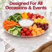 With an approx. 18-inch diameter, these Black Round Plastic Trays offer generous space for charcuterie boards & grazing displays.