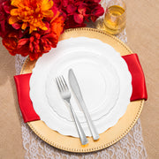 With its ideal size and quantity, the Clear Vintage Round Disposable Plastic Wedding Value Set is perfect for both large events and intimate gatherings