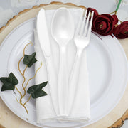 a sleek and modern touch for holiday or celebration tables White Plastic Disposable Knives