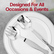 a stylish disposable solution for all dining occasions Silver Disposable Plastic Serving Spoons