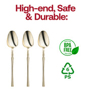 plastic gold dessert spoons