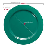solid green 10.25-inch round plastic dinner plates, disposable and ideal for festive gatherings