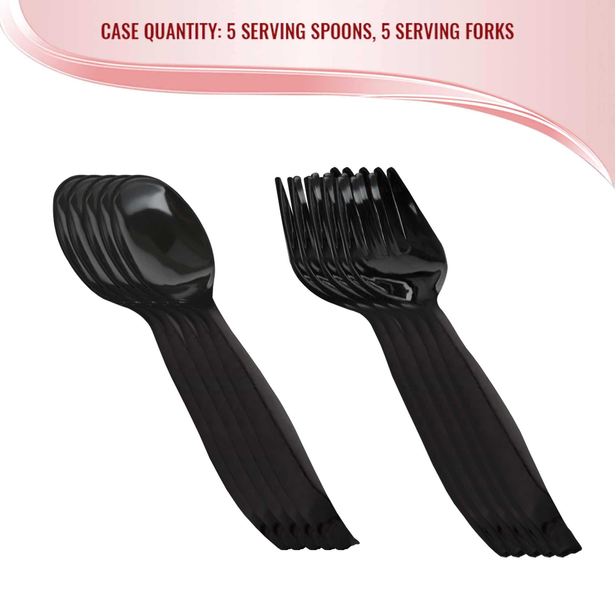 Plastic Utensils - Black Serving Flatware Set | Smarty Had A Party