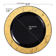 Black with Gold Marble Rim Disposable Plastic Dinnerware Value Set Dimension | Smarty Had A Party