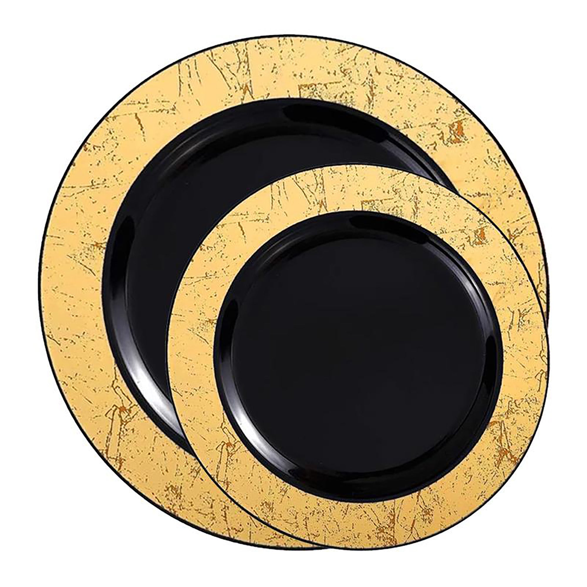 Plastic Plates - Black Gold Marble Value Sets | Smarty Had A Party