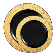 Black with Gold Marble Rim Disposable Plastic Dinnerware Value Set Secondary | Smarty Had A Party