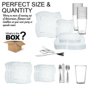 Clear Wave Plastic Wedding Value Set Quantity | Smarty Had A Party