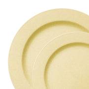 Matte Bright Yellow Round Disposable Plastic Dinnerware Value Set | Smarty Had A Party