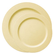 Matte Bright Yellow Round Disposable Plastic Dinnerware Value Set Secondary | Smarty Had A Party