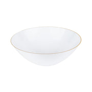 6 oz. White with Gold Rim Organic Round Disposable Plastic Dessert Bowls