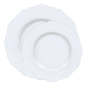 Solid White Round Blossom Disposable Plastic Dinnerware Value Set Secondary | Smarty Had A Party