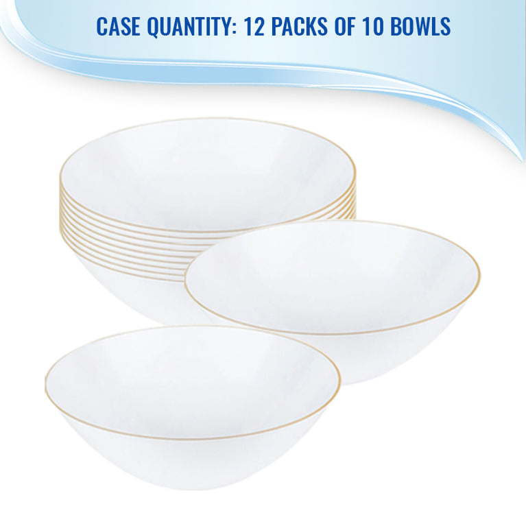 Plastic Bowls - White Gold Organic Dessert Bowls