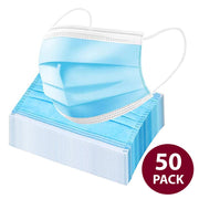 50 pieces 3-Ply Blue Disposable Face Masks with Elastic Ear Loop